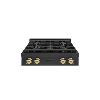 ZLINE 30 in. Paramount Gas Rangetop with 4 Burner DuoPro Cooktop in Black Stainless Steel