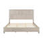 Structure de lit plateforme en bois massif avec très grande tête de lit - lit en bois d'hévéa naturel, sans sommier, beige-12876751-12876746