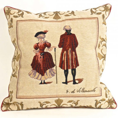  Tapestry Lady and Gentleman Pillow Cover