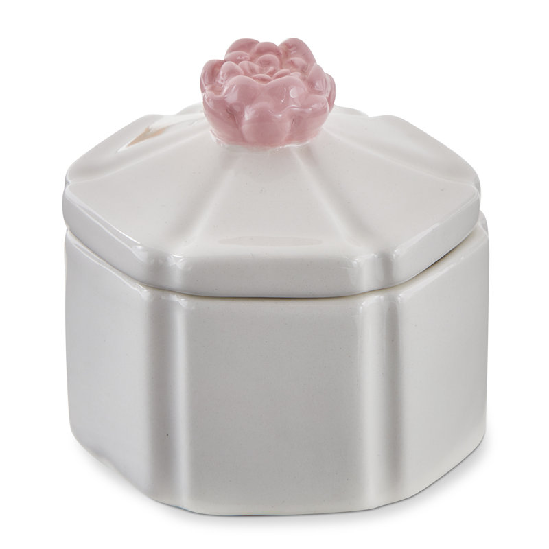 Boîte à bijoux avec couvercle hexagonal en faïence blanche Everyday