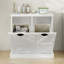 Armoire à linge blanche avec deux compartiments. Style contemporain. Sacs amovibles pour l'organisation. Peinture E1. Stable et sécuritaire. Surface. . Guide d'assemblage inclus. Capacité de 100 livres - Blanc.
