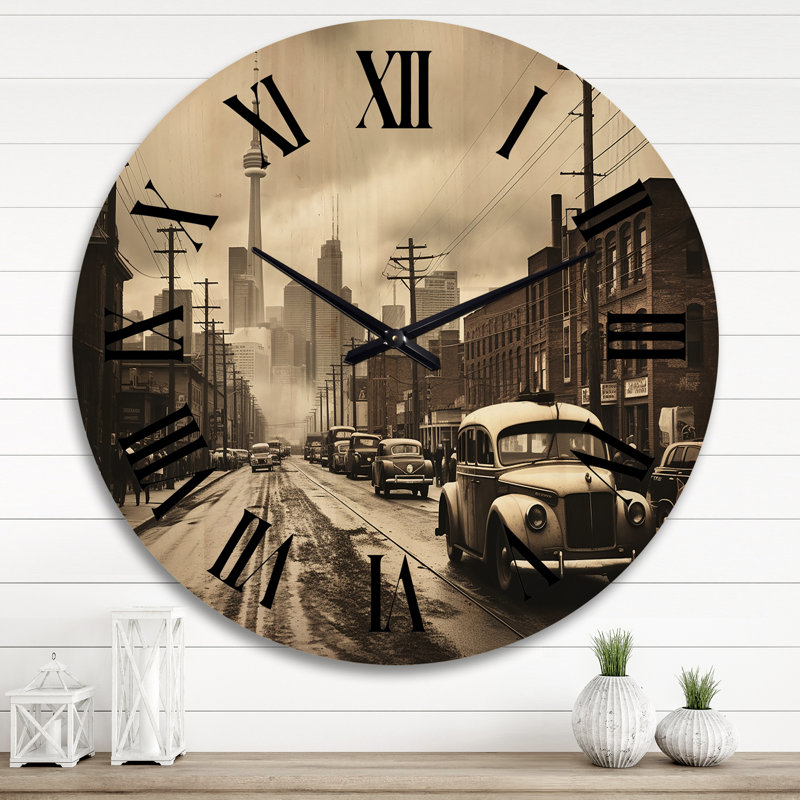 Horloge murale en bois massif Novello, Très grand