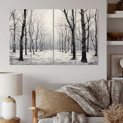 " Gray Forest Whispering Woods " 4 - Pieces