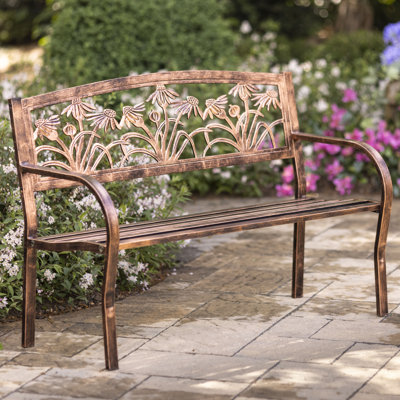 Coneflower Iron Garden Bench