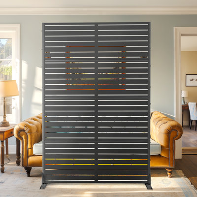 Écrans d'intimité pour l'extérieur H 71 po x 46 po, écran d'intimité en métal - Paravent décoratif extérieur avec support, panneaux d'intimité pour balcon et patio