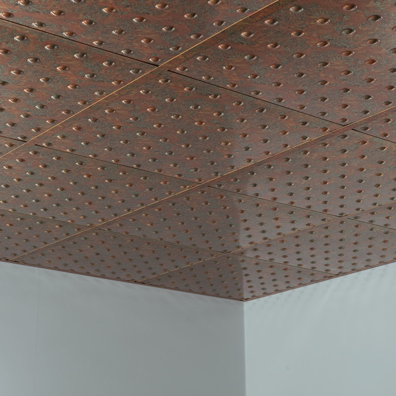 Panneau de plafond décoratif en vinyle 2 pi x 2 pi FASÄDE, Fantaisie cuivrée