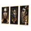 «Gold Crystal Femme Portrait», 3 pièces sur toile
