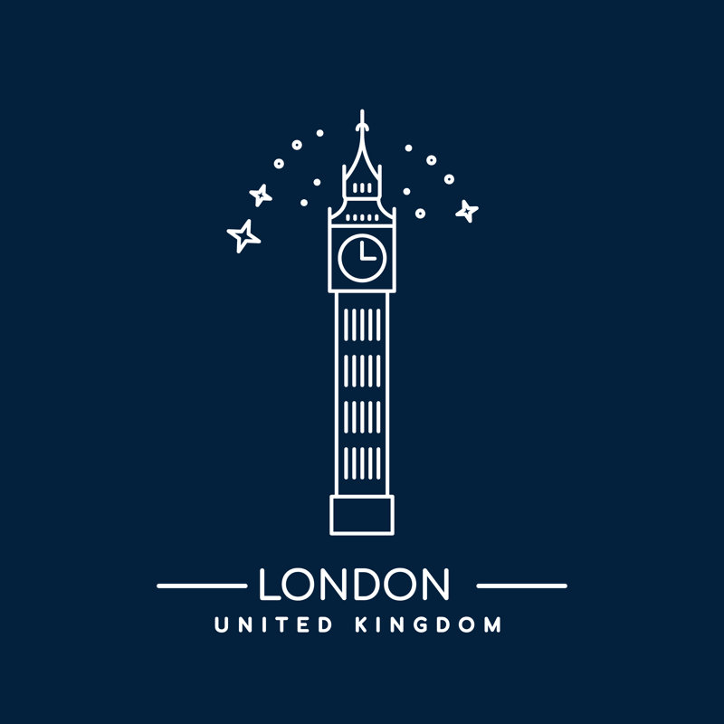 Illustration vectorielle de la tour Big Ben - impression sur toile tendue, H 12 po x l 12 po