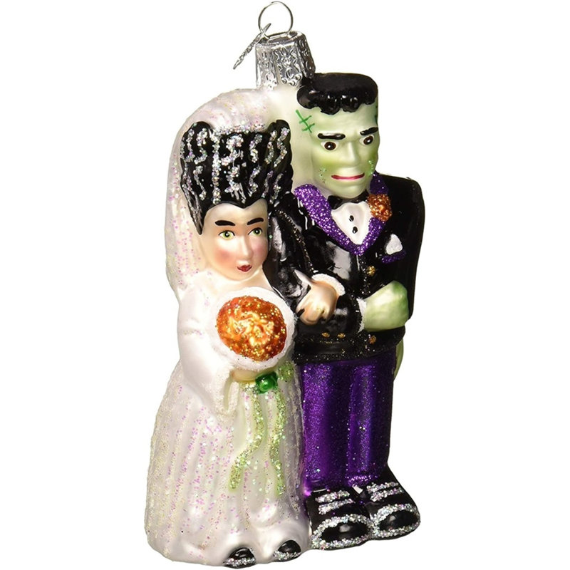 Ornement figurine suspendu frankenstein et mariée
