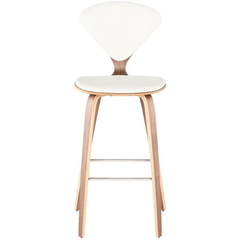 Tabouret de comptoir en cuir Harley Pu, Blanc
