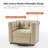 Sonika Genuine Leather Square Swivel Barrel Club Chair with Solid Wood Frame-1826548544