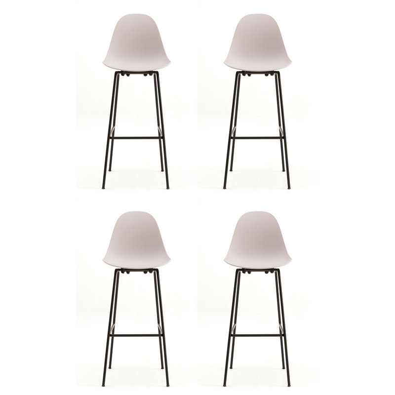 TA Bar & Counter Stool, Bar Stool (29.5" Seat Hight), Black, Cool Blue