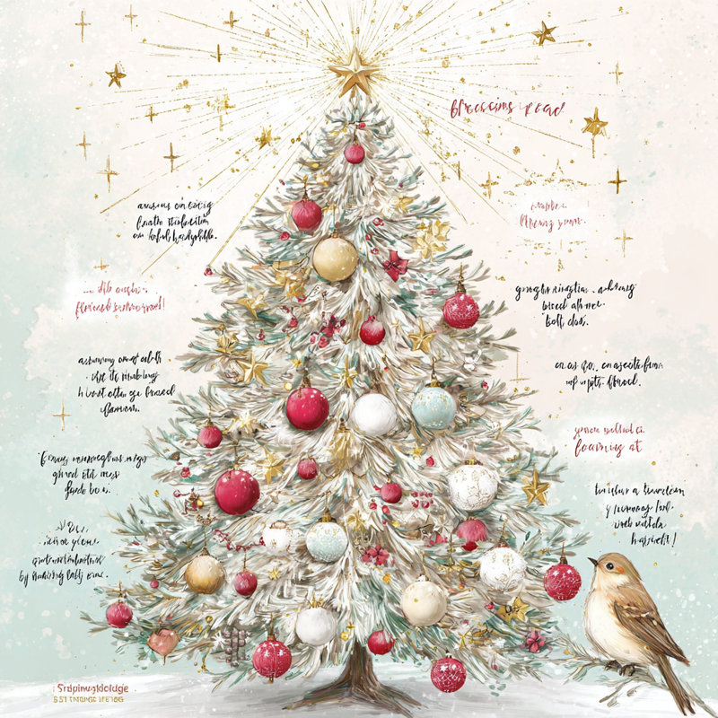 Art mural sur toile Mint Blessings Christmas Tree, H 40 po x l 40 po