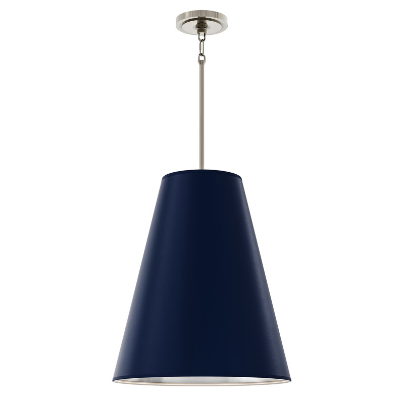 4 - Light Pendant, Matte Midnight Blue/Matte Silver Interior, Polished Nickel