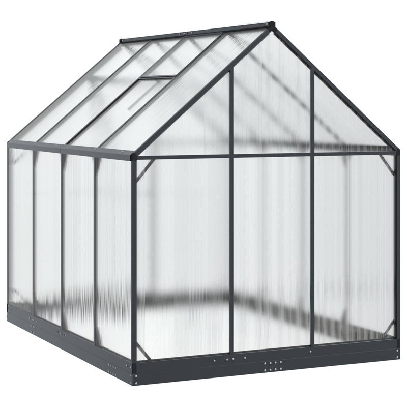 vidaXL Garden Greenhouse Anthracite Aluminum and Galvanised Steel Outdoor, 207cm H x 183.5cm W x 243.5cm D