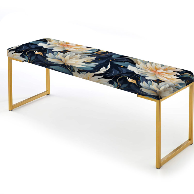 Banc rembourré or, Astral Ikat Whimsy
