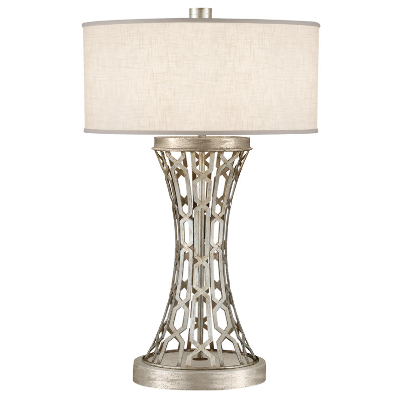 Allegretto Metal Table Lamp, Platinized Silver