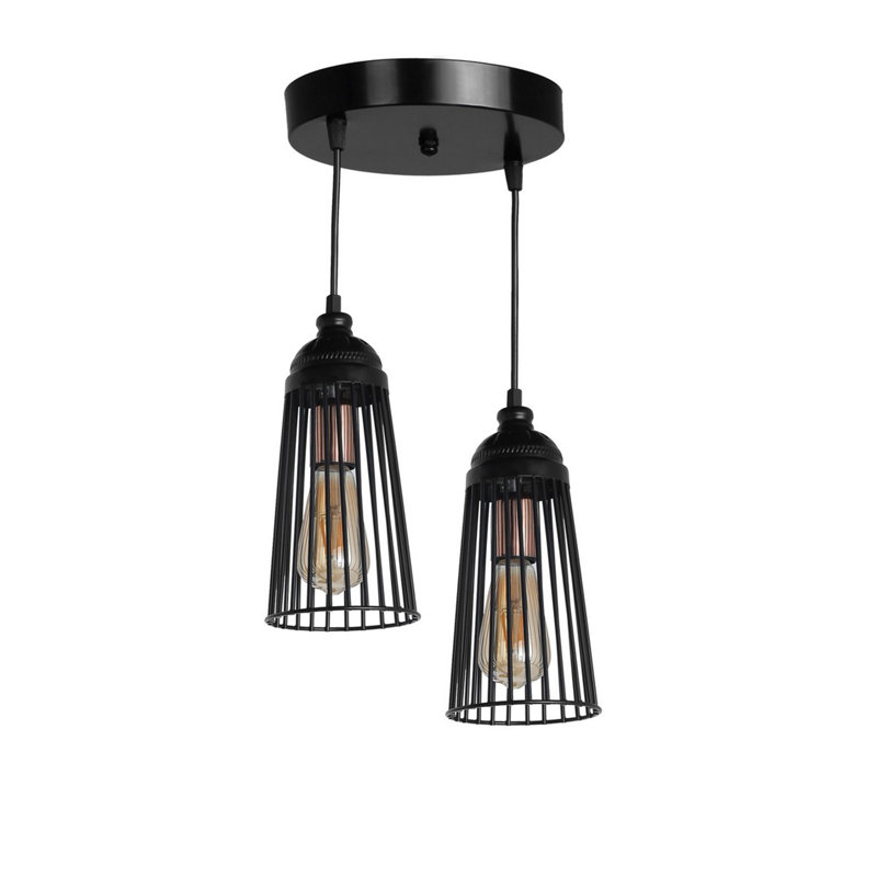 Luminaire suspendu en forme de cloche à 2 lumières Oradell