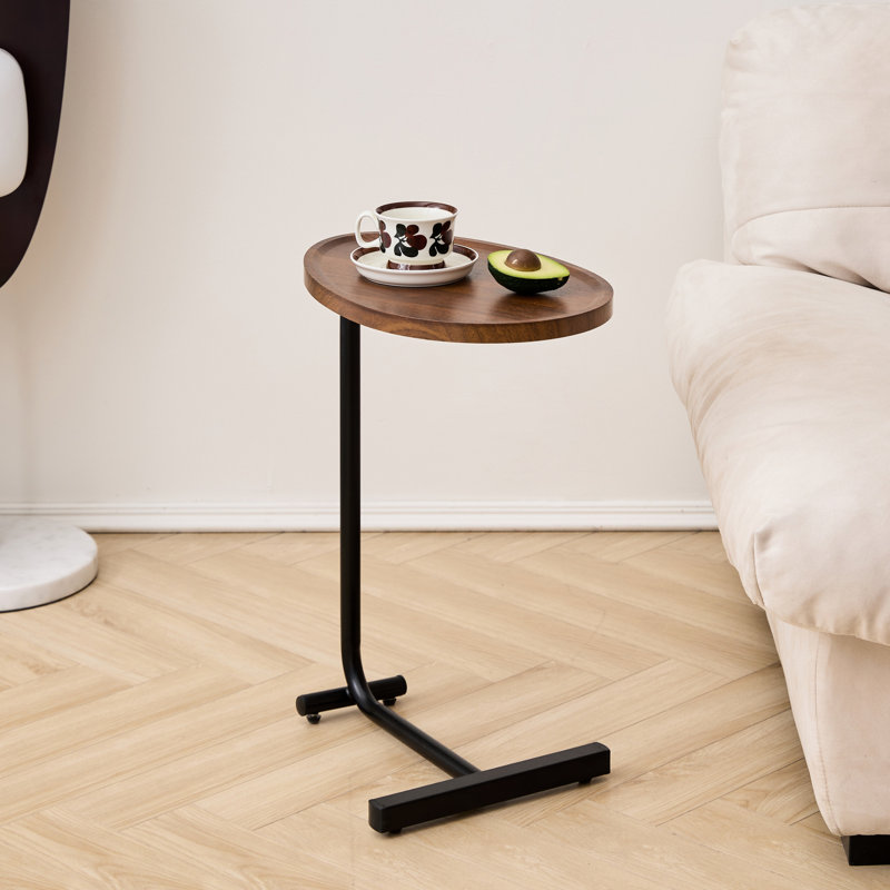 Brown Small Table For Living Room - Versatile Table, End Bedside With Slide Function Side Home Room, Bedroom Use