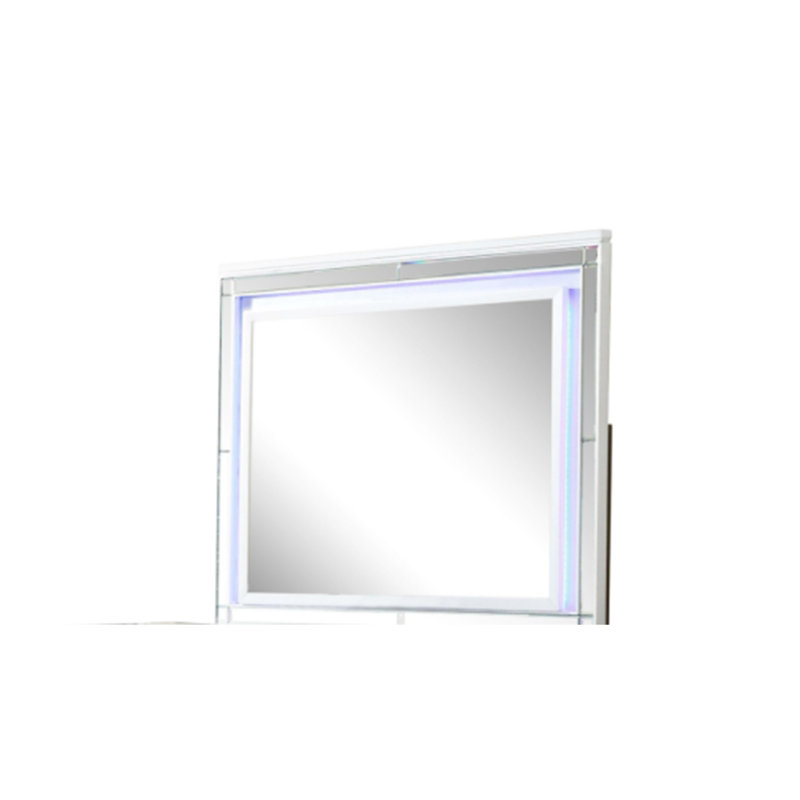 Miroir à DEL Sterling avec cadre en bois blanc
