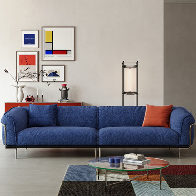 Blue Bauhaus Mid-Century Designer Sofa