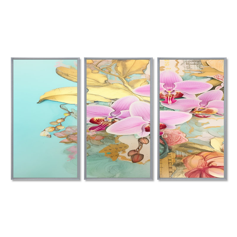 Ensemble de salon Gaskin - Orchid Wall Art, H 40 po x l 60 po, Argent argent