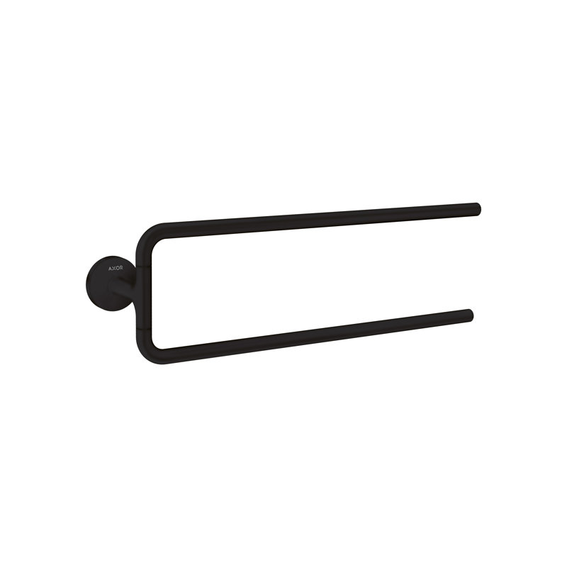 Universal Circular Double Towel Bar, Matte Black