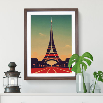 XV1022-711X Art Deco Eiffel Tower No.1 - Single Picture Frame Print