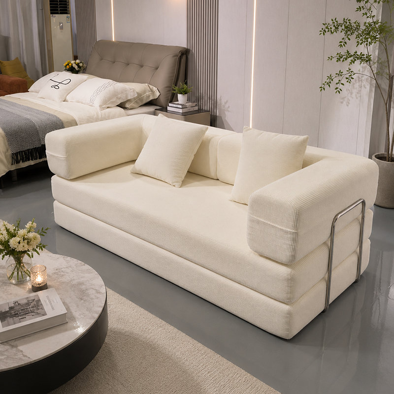 Upholstered Futon, Ancient White