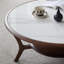 Table de bout ronde double en noyer noir
