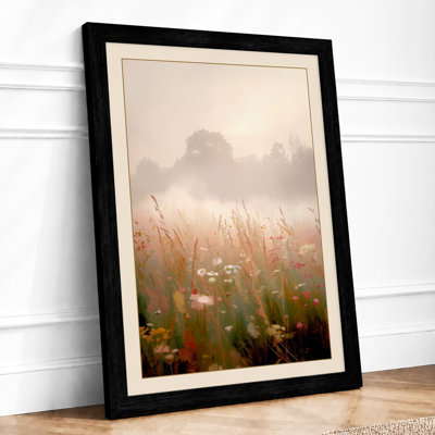 Misty Wetland Emergence Scandinavian - Framed Print