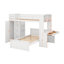 Lit mezzanine simple avec lit autonome, tablettes, bureau et garde-robe-407125828