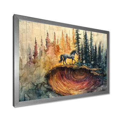 Martwan, licornes sur la forêt cosmique, paysage - licornes, art mural