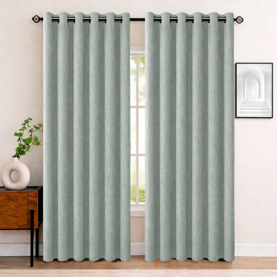 Aspire Homeware Linen 100% Blackout Curtain Pair for Hotel Style Bedroom Comfort