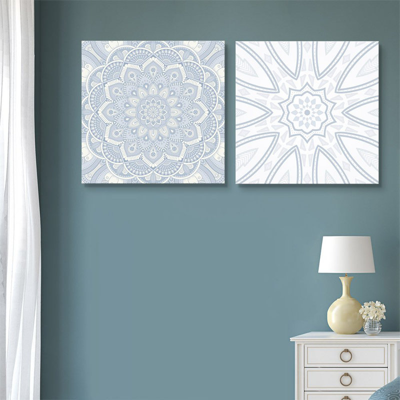 Mandala, variété de motifs floraux sur toile, 2 pièces, H 12 po x l 24 po x P 1,5 po
