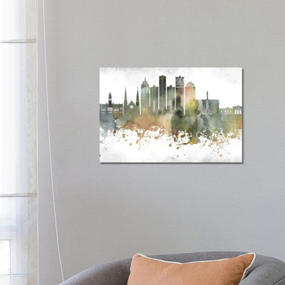 Detroit Skyline 1 Piece Wrapped Canvas Wall Art