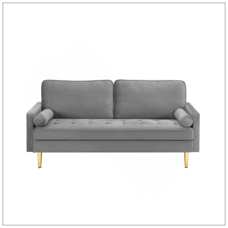 Luxueux canapé en velours de 65 pouces avec revêtement durable et structure robuste, parfait pour les intérieurs modernes et classiques.