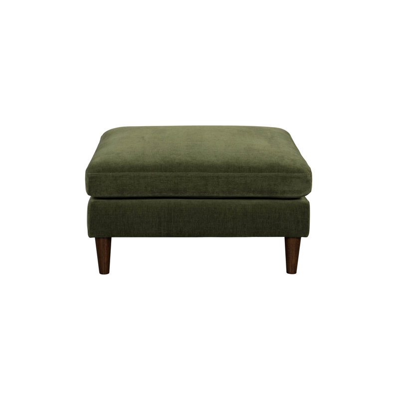 Siva Upholstered Ottoman, Olive Polyester