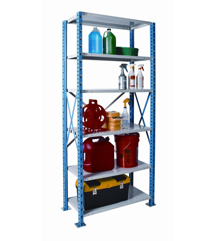 H-Post Shelving Metal Shelving Unit, 800 lbs, 36"W x 24"D x 123"H