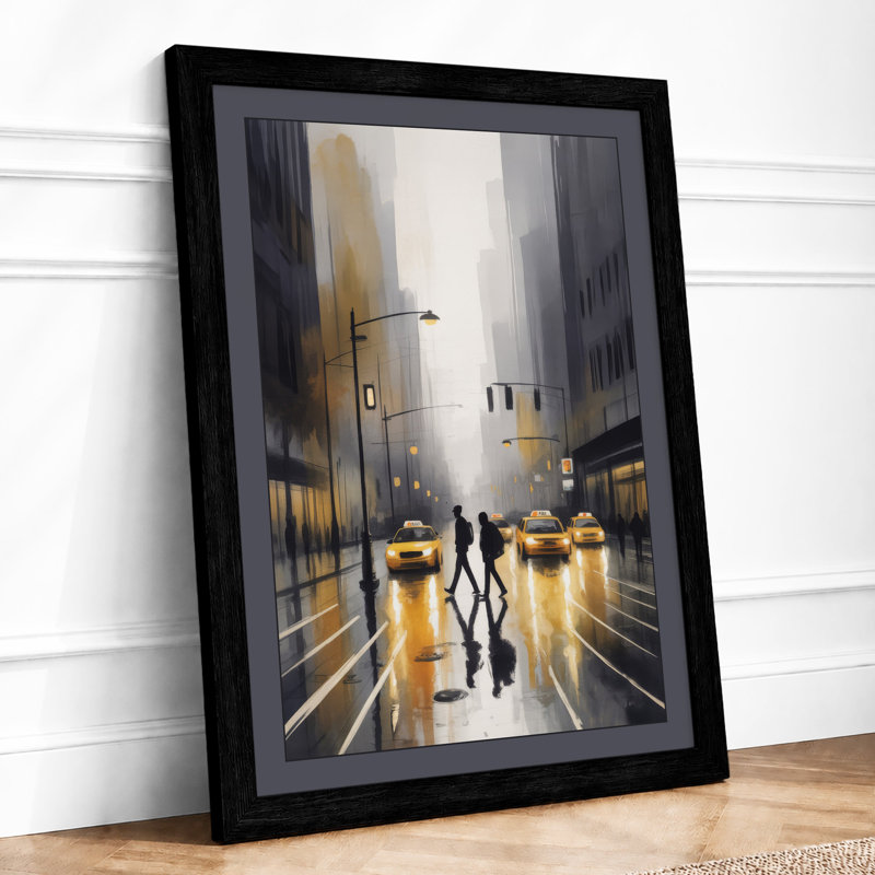 Solitary Street Modern - Framed Print, A4 - 29.7 x 21.0 cm, Black