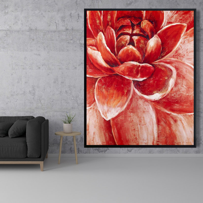 Red Chrysanthemum Print On Canvas