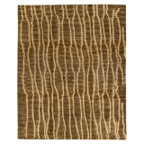 Dragnet Wool Striped Area Rug in Beige/Green