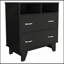 Commode à deux tiroirs, deux tablettes ouvertes, plateau supérieur, quatre pieds-1874510675
