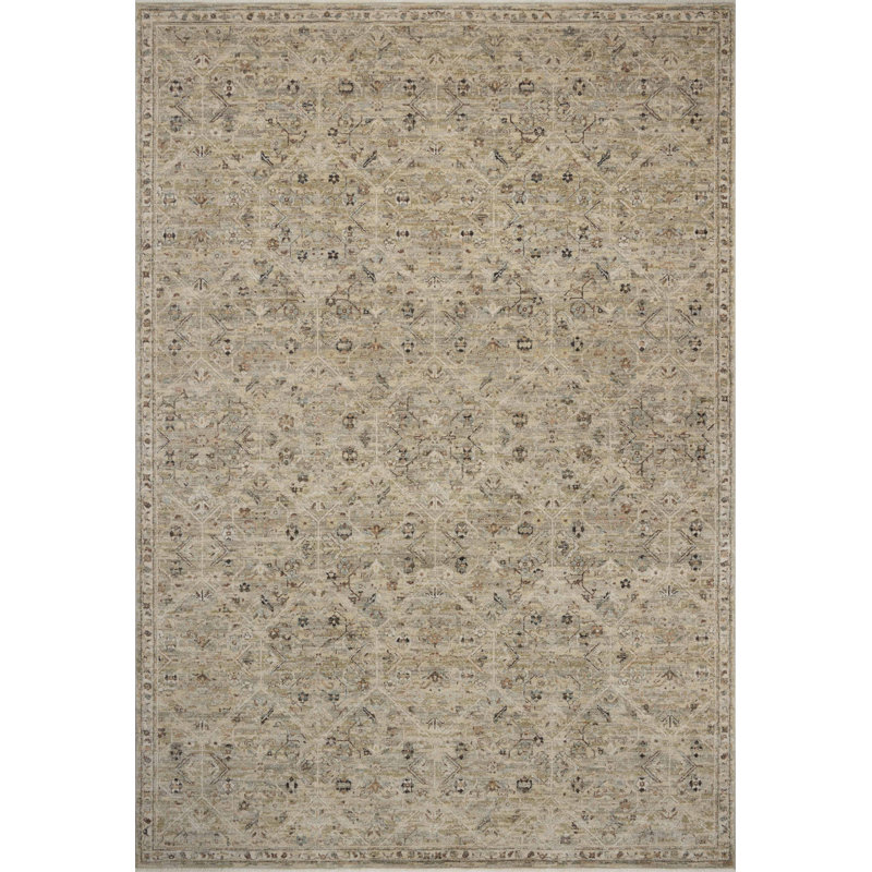 Loloi Soraya Silver / Moss Traditional Area Rug, Square 1'6"
