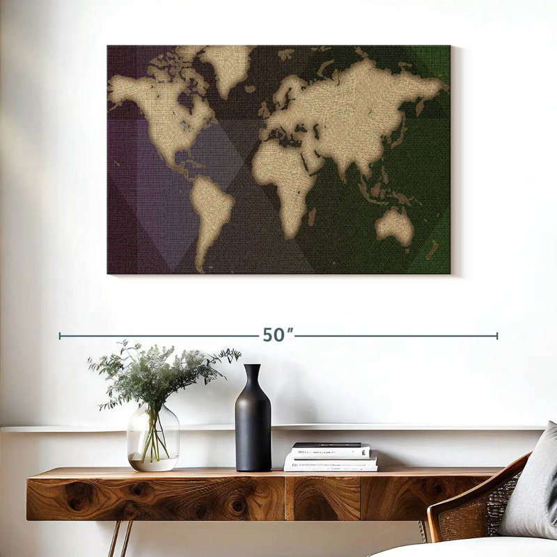 Carte du monde de la flanelle d'Aliaz, H 26 po x l 39 po