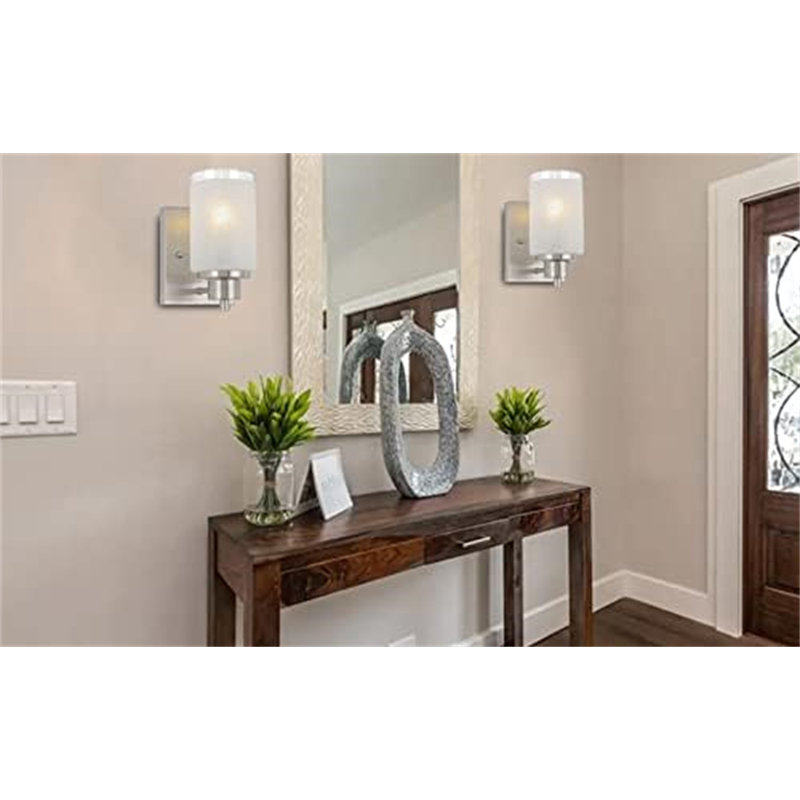LED Plug-in Wallchiere, Brushed Nickel, 10.12" H x 5.75" W x 10.87" D