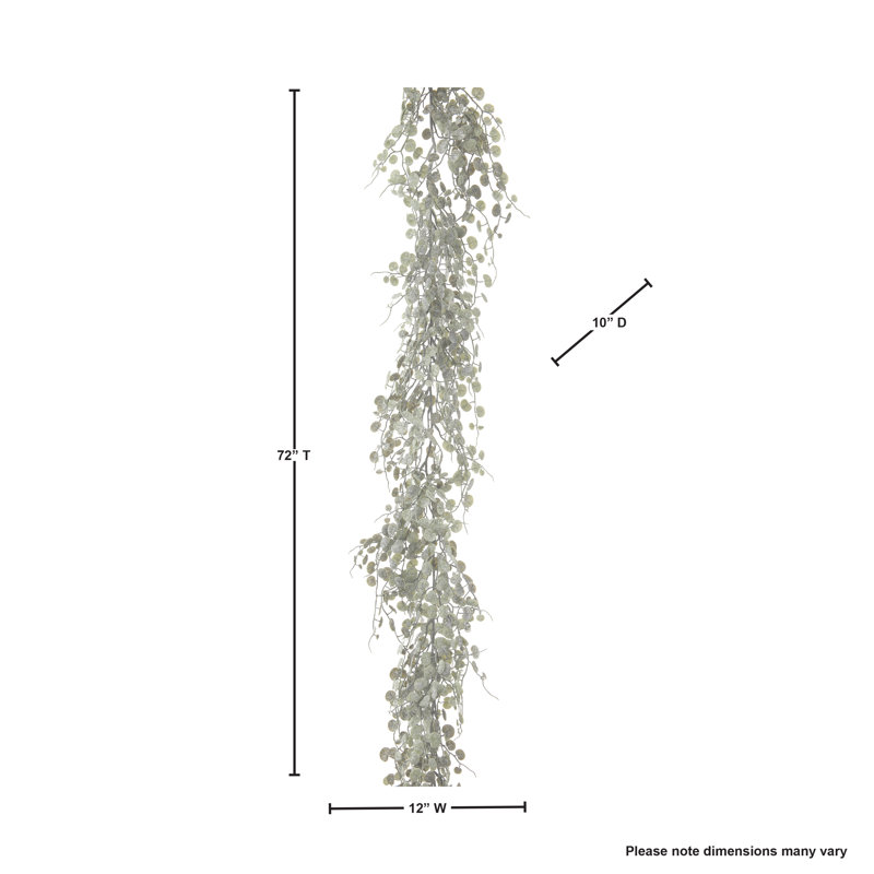 72 ft Weathered Green Artificial Leaf Garland