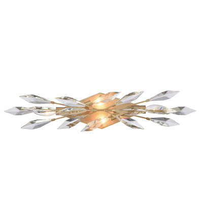 25.5" Crystal Fusion Vanity in Peruvian Gold with Large Faceted Clear Crystals
