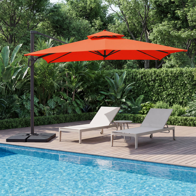 Parasol en porte-à-faux Pulk, Orange, L 120 po x P 120 po