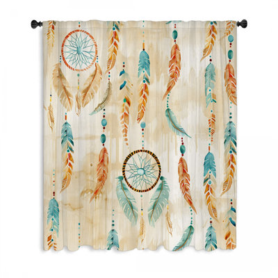 Dreamcatchers Window Curtains, Cultural Blockout & Sheer Curtains - 1 Panel